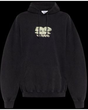 Vetements Dvd Printed Drawstring Hoodie - Black