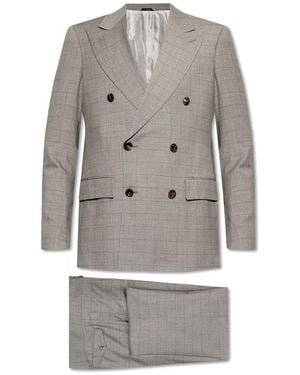 Giorgio Armani Plaid Pattern Suit - Gray