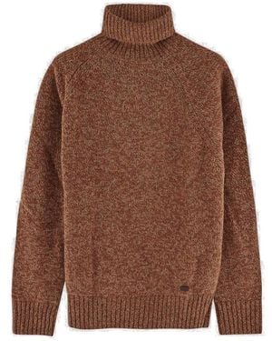 Tod's Logo Patch Turtleneck Jumper - Brown