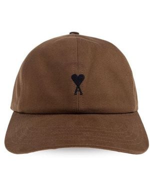 Ami Paris Baseball Cap - Brown