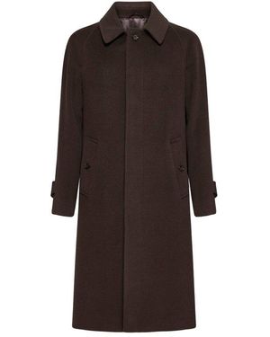 Lardini Long-Sleeved Straight-Hem Coat - Brown