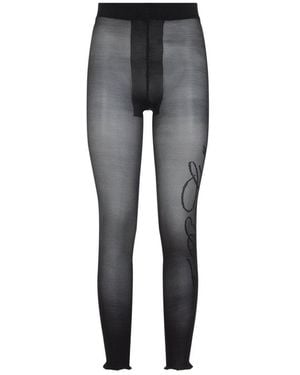 タイツ・ソックス JEAN PAUL GAULTIER SIGNATURE TIGHTS Crystal-embellished tights in blue - Jean Paul Gaultier
