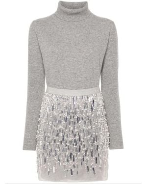 Elisabetta Franchi Embellished Jumper Dress - Grey