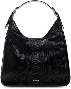 MICHAEL Michael Kors Nolita Large Embossed Hobo Shoulder Bag - Black