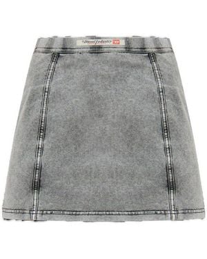 DIESEL O-Aleggra-Mini Denim-Effect Skirt - Grey
