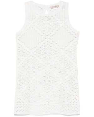 Twinset Crochet Mini Dress - White