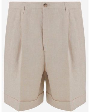 Valentino Pleated Tailored Shorts - Natural
