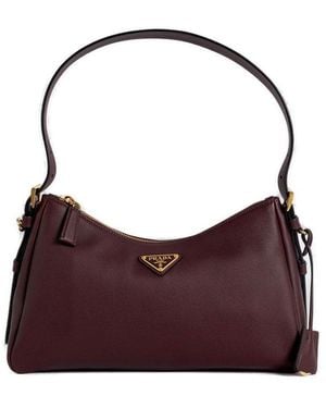 Prada Aimée Zipped Medium Shoulder Bag - Purple