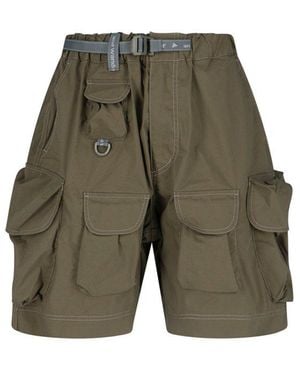 and wander Oversized Belted Cargo Shorts - Green
