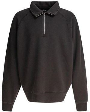 Stussy Relaxed Half-Zip Sweatshirt - Grey