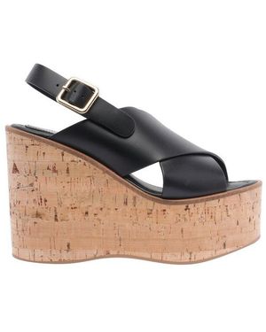 Paloma Barceló Wedge Sandals - Black