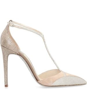 Rene Caovilla René Caovilla Karung Embellished Pointed Toe Court Shoes - White