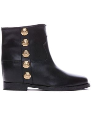 Via Roma 15 3194 Almond Toe Ankle Boots - Black