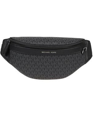 Michael Kors Greyson Logo Printed Zip-Up Belt Bag - Black