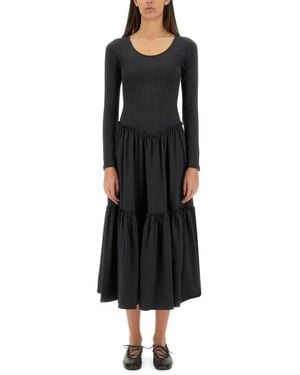 Paloma Wool Hernan Long Sleeved Midi Dress - Black