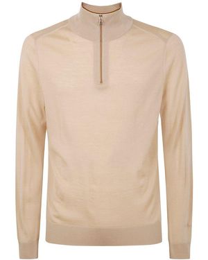 Paul Smith Jumper Zip Neck - Natural