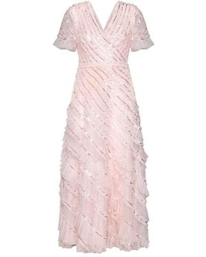 Needle & Thread Sequin Ruffle Dress - Pink