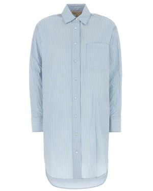 MICHAEL Michael Kors Crushed Poplin Shirt Dress - Blue