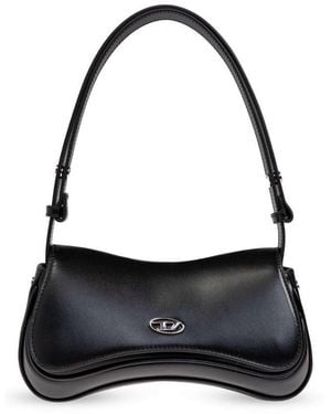 DIESEL Play Logo Plaque Clutch Bag - Black