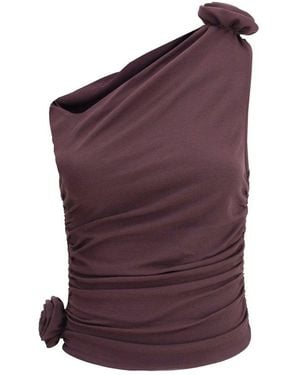 Magda Butrym One-Shoulder T-Shirt - Purple