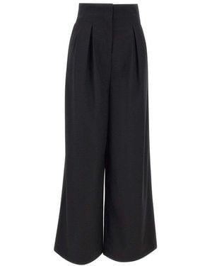 REMAIN Birger Christensen Pleated High Waist Trousers - Black