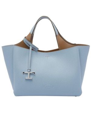 Tod's Logo-Detailed Tote Bag - Blue