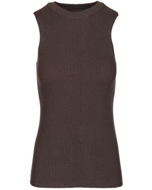 Rick Owens Sleeveless Knitted Top - Brown