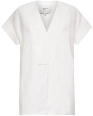 Studio Nicholson V-Neck Short-Sleeved Top - White