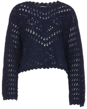 Twinset Crochet Crewneck Sweater - Blue