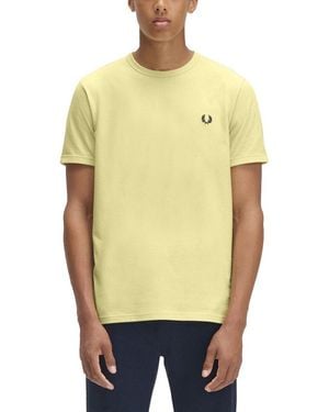Fred Perry Logo Crew Neck T-Shirt - Yellow
