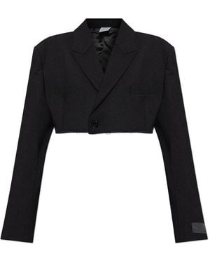 Vetements Collared Button-Up Short Blazer - Black