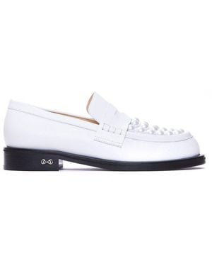 Mach & Mach Logo Plaque Sirene Loafers - White