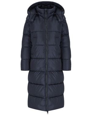 Save The Duck Colette Hooded Long Jacket - Blue