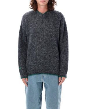 ERL Distressed Knit Jumper - Grey