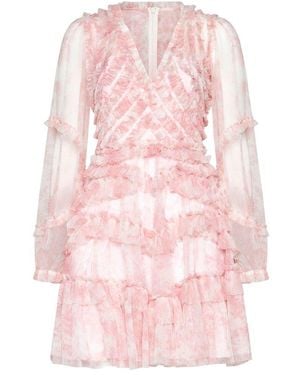 Needle & Thread Ruffle Mini Dress - Pink