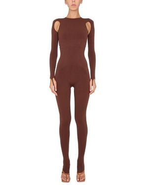 ANDREADAMO Full Jumpsuit With Cutout Accents - Red