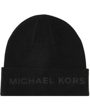 Michael Kors Logo Detailed Ribbed Beanie - Black