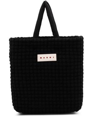 Marni Logo Patch Tote Bag - Black