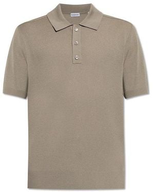 Burberry B Crest-Embroidered Short Sleeved Polo Shirt - Grey