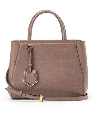 Fendi Logo Printed Small Tote Bag - Brown
