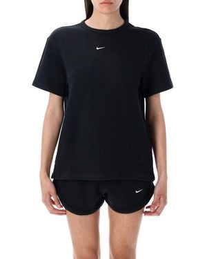Nike Sportswear Chill Waffle Loose Short-Sleeved Top - Black