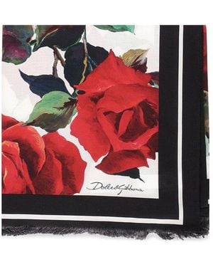 Dolce & Gabbana Floral Printed Scarf - Red