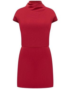 Versace Draped Straight Hem Mini Dress - Red