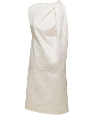 TOTEME Mini Dress With Gathering On Shoulder - White