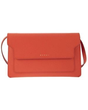 Marni Trunk Front-Flap Shoulder Bag - Red