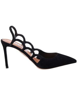Aquazzura Decollete Pointed Toe Boots - Black
