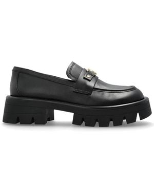 MICHAEL Michael Kors Mandy Leather Platform Loafers - Black