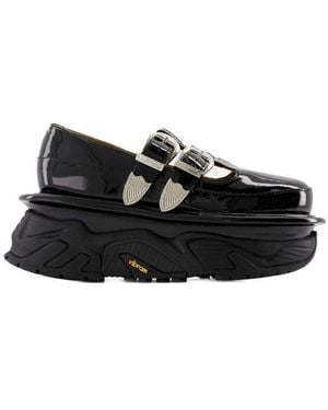 Toga Buckled Platform Loafers - Black
