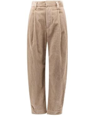 Brunello Cucinelli High-waist Corduroy Pants - Natural