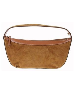 STAUD Logo Embossed Demy Shoulder Bag - Brown